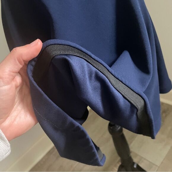 B Darlin Fit & Flare Halter Mini Dress sz 1/2 Navy Blue Mesh Cutout Party Dress - Picture 7 of 16